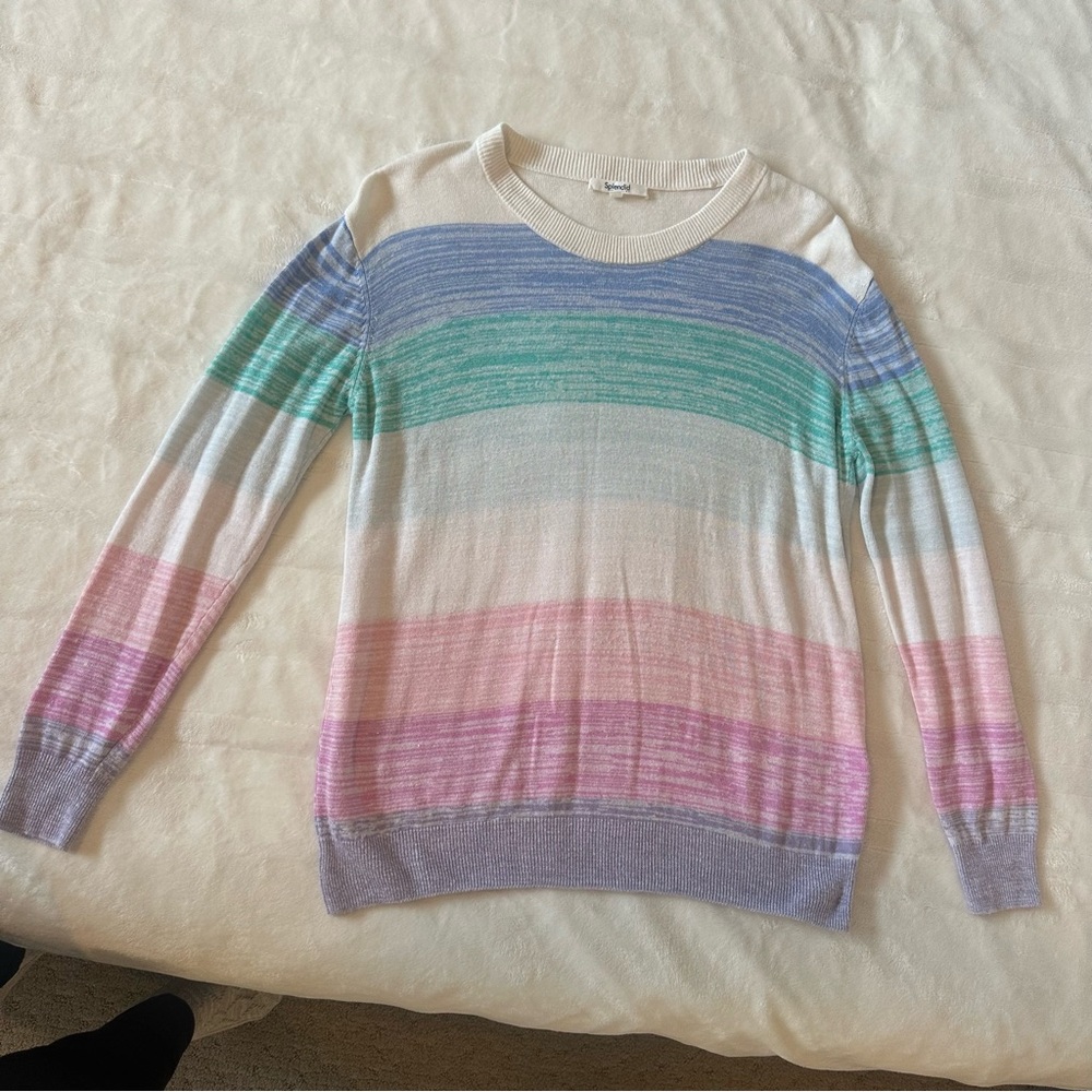 Splendid Pastel Striped Women's Sweater- Sz S - Picture 3 of 9